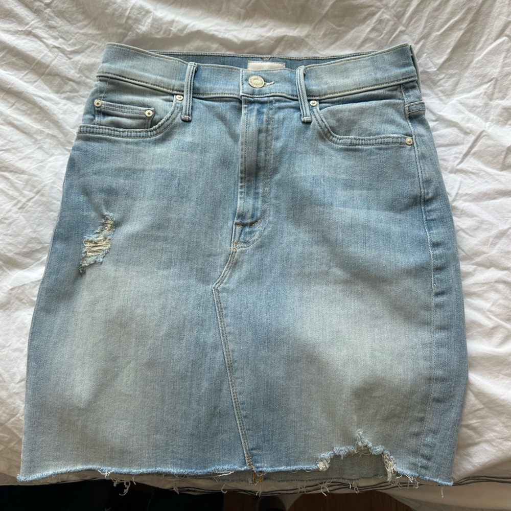 MOTHER Light Blue Denim Skirt